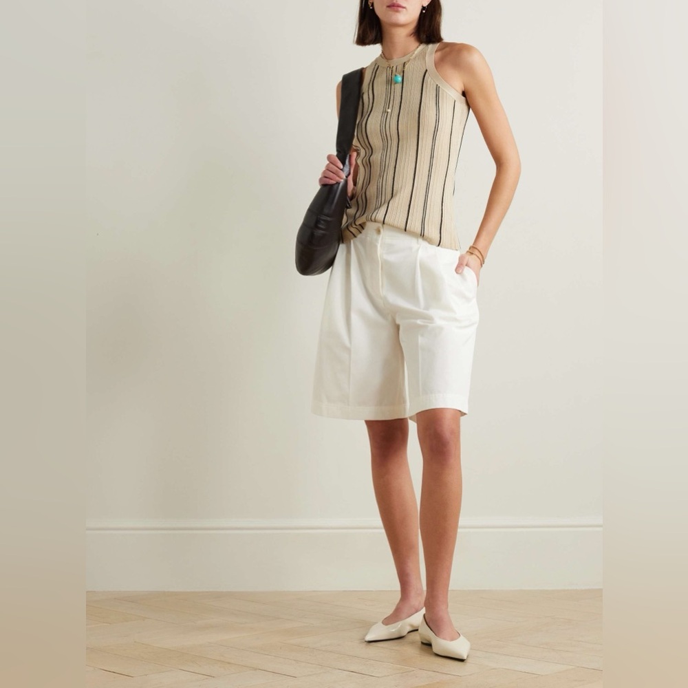 NWT $410 Toteme Striped Rbbed-knit Tank